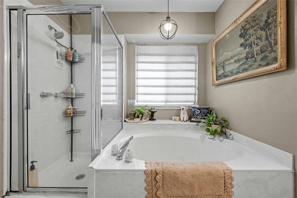 Bathroom, Glass Shower, Interior, Pendant Lights