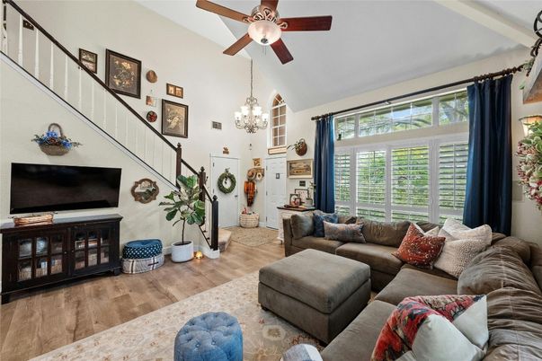 Chandelier, Interior, Living room, Wood Texture Flooring