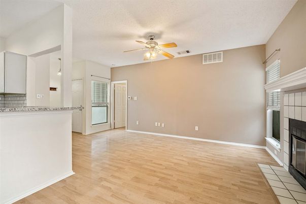 Empty room, Fireplace, Interior, Wood Texture Flooring