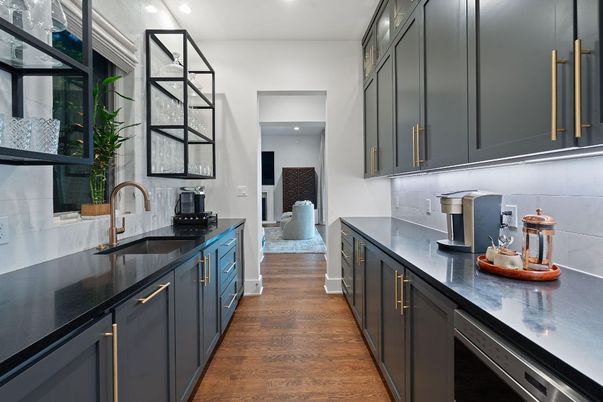 Interior, Kitchen, Recessed Lighting, Wood Texture Flooring