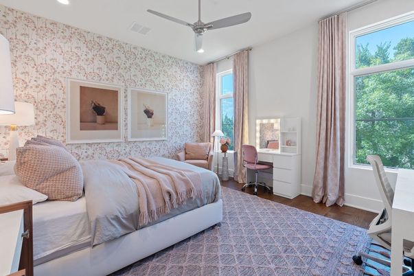 Bedroom, Home Office, Interior, Recessed Lighting, Wood Texture Flooring