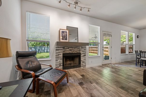 Fireplace, Interior, Wood Texture Flooring
