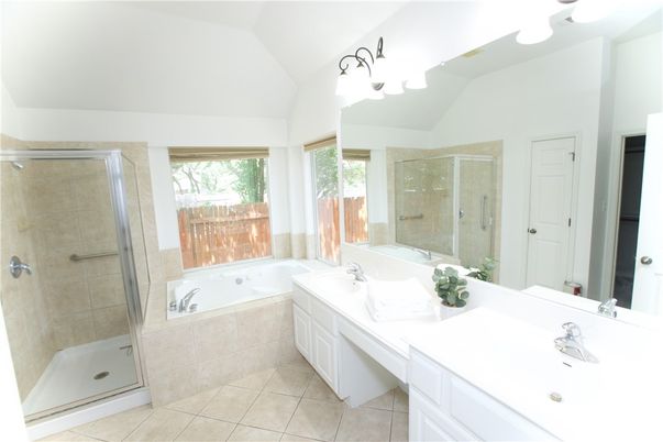 Bathroom, Dual Sink Vanities, Glass Shower, Interior