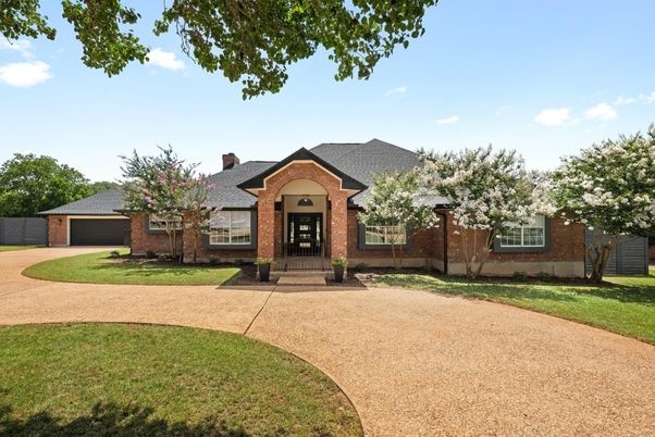 Attached, Backyard, Exterior, Facade, Brick Facade, French Provincial
