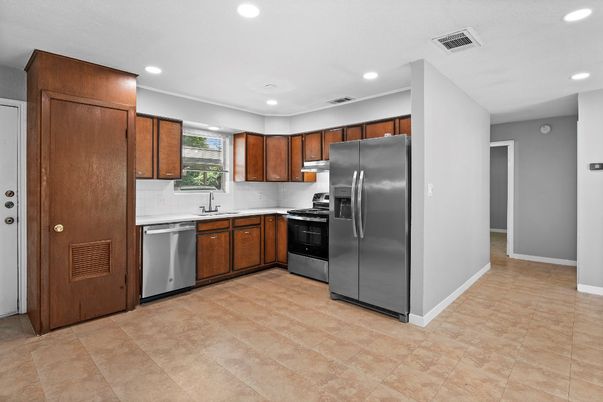 Interior, Kitchen, Recessed Lighting, Stainless Steel Appliances