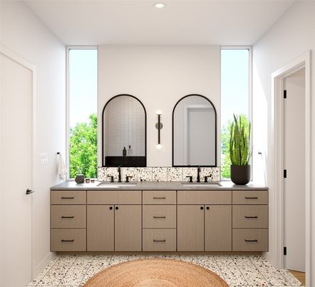 Bathroom, Dual Sink Vanities, Interior, Recessed Lighting
