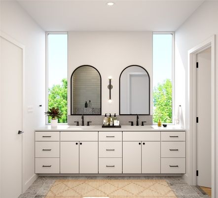 Bathroom, Dual Sink Vanities, Interior, Recessed Lighting