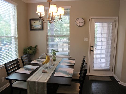 Chandelier, Dining room, Interior, Wood Texture Flooring