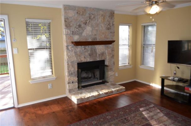 Fireplace, Interior, Stone Walls, Wood Texture Flooring