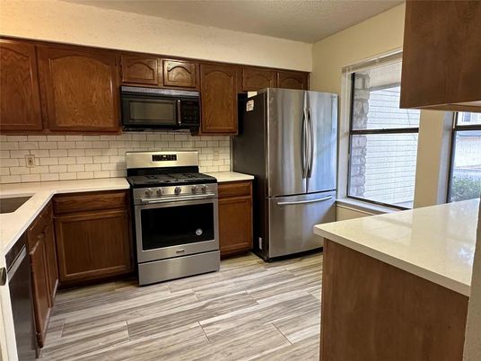 Interior, Kitchen, Stainless Steel Appliances, Wood Texture Flooring