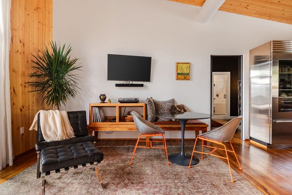 Interior, Stainless Steel Appliances, Wooden Ceilings, Wood Texture Flooring, Wooden Walls
