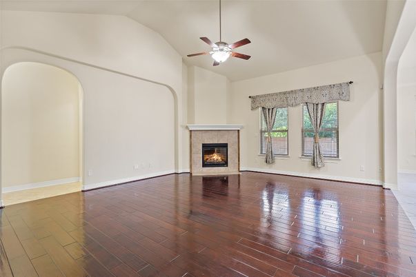 Empty room, Fireplace, Interior, Wood Texture Flooring
