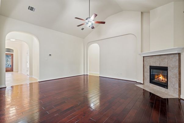 Empty room, Fireplace, Interior, Wood Texture Flooring
