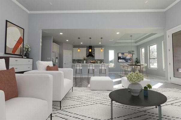 Dining room, Interior, Kitchen, Living room, Pendant Lights, Recessed Lighting