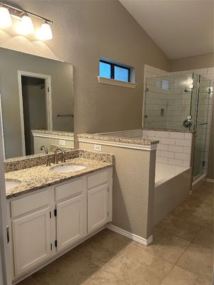 Bathroom, Dual Sink Vanities, Glass Shower, Interior