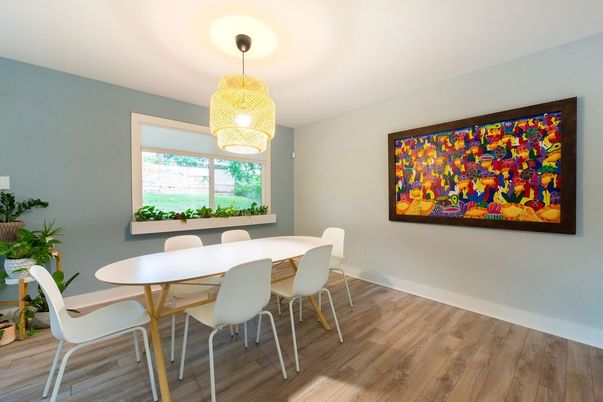 Dining room, Interior, Wood Texture Flooring