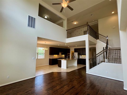 Chandelier, Interior, Kitchen, Recessed Lighting, Wood Texture Flooring
