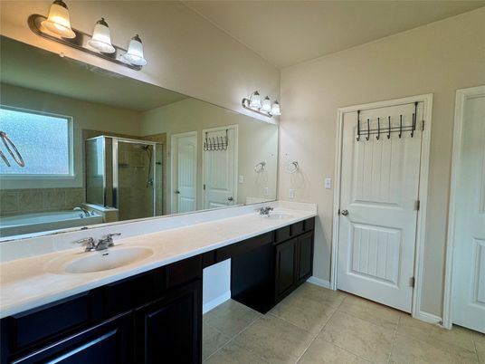 Bathroom, Dual Sink Vanities, Glass Shower, Interior