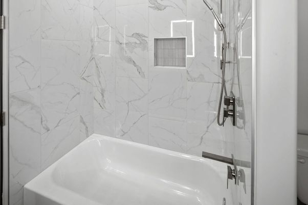 Bathroom, Glass Shower, Interior, Marble Walls