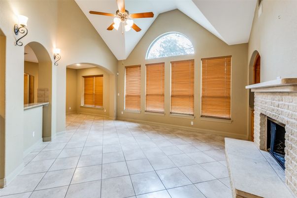 Empty room, Fireplace, Interior, Recessed Lighting