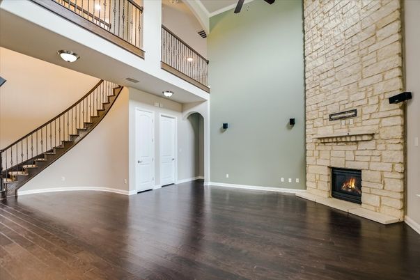 Fireplace, Interior, Stone Walls, Wood Texture Flooring