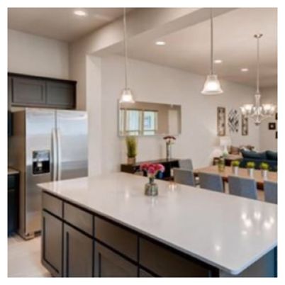 Chandelier, Interior, Kitchen, Pendant Lights, Recessed Lighting, Stainless Steel Appliances