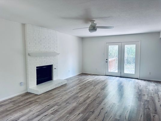 Empty room, Fireplace, Interior, Wood Texture Flooring