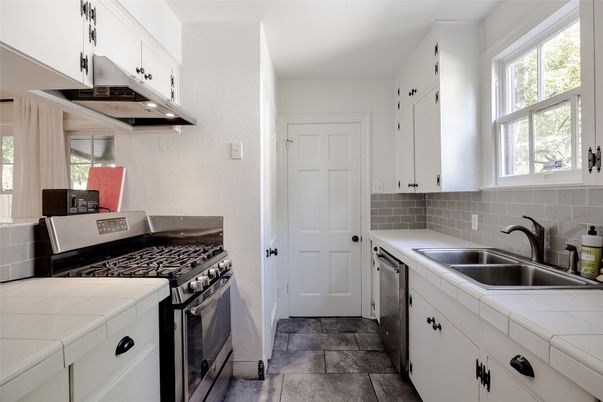 Interior, Kitchen, Stainless Steel Appliances, Tile Countertops