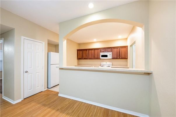 Interior, Kitchen, Recessed Lighting, Wood Texture Flooring