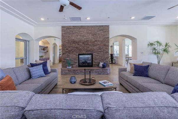 Interior, Living room, Recessed Lighting, Stone Walls, Wood Texture Flooring