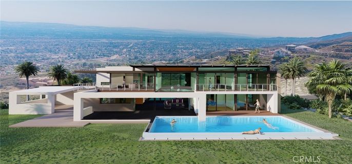 Backyard, Exterior, Facade, Pool, Modern
