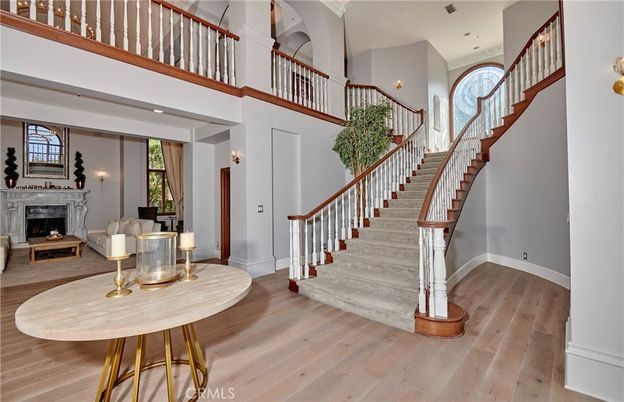 Fireplace, Interior, Recessed Lighting, Wood Texture Flooring