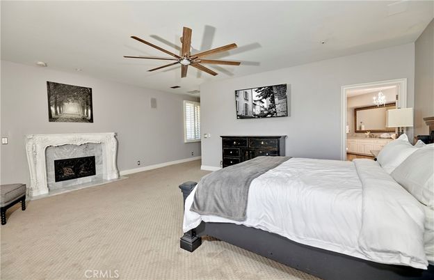 Bedroom, Fireplace, Interior