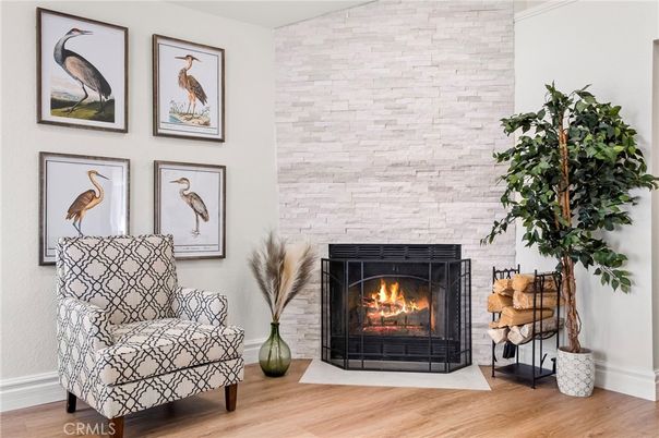 Fireplace, Interior, Stone Walls, Wood Texture Flooring