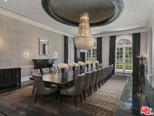 Chandelier, Dining room, Interior, Recessed Lighting