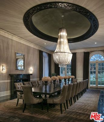 Chandelier, Dining room, Interior, Recessed Lighting