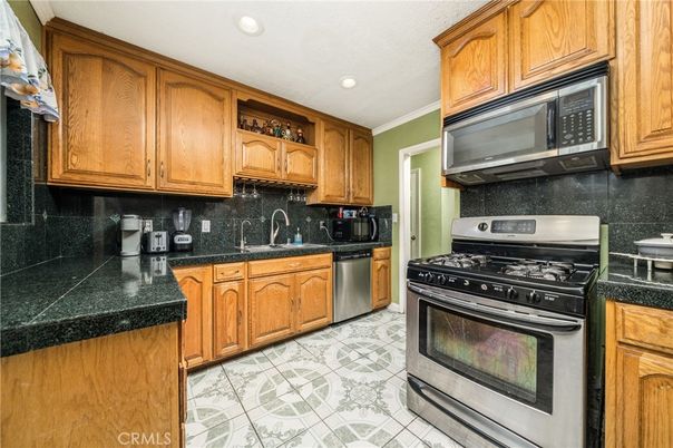 Interior, Kitchen, Recessed Lighting, Tile Countertops