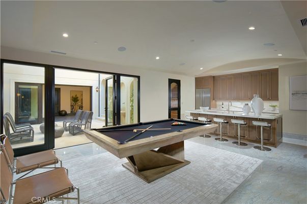 Billiard Table, Game Room, Interior, Recessed Lighting