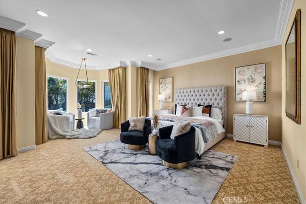 Bedroom, Interior, Pendant Lights, Recessed Lighting