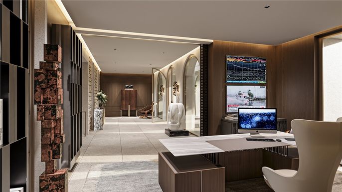 Home Office, Interior, Recessed Lighting
