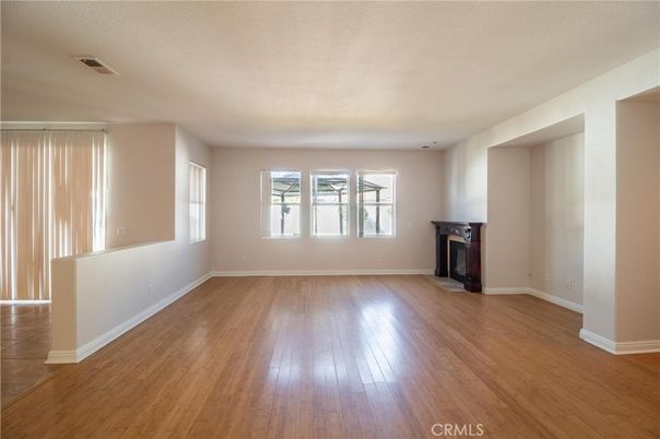 Empty room, Fireplace, Interior, Wood Texture Flooring
