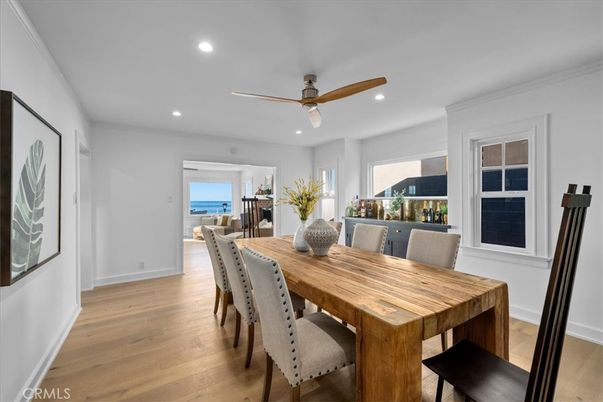 Dining room, Interior, Recessed Lighting, Water, Wood Texture Flooring
