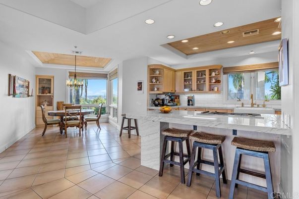 Chandelier, Dining room, Interior, Kitchen, Pendant Lights, Recessed Lighting, Wooden Ceilings