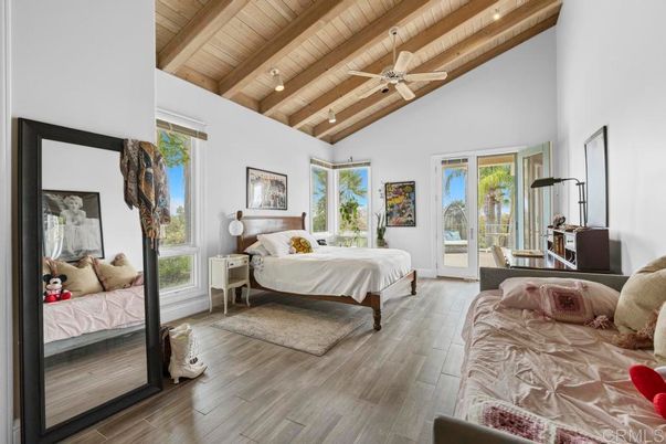 Bedroom, Interior, Recessed Lighting, Wooden Beams, Wooden Ceilings, Wood Texture Flooring