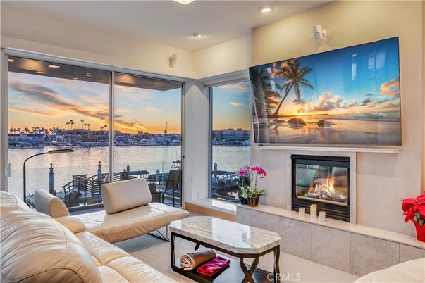 Fireplace, Interior, Living room, Recessed Lighting, Water