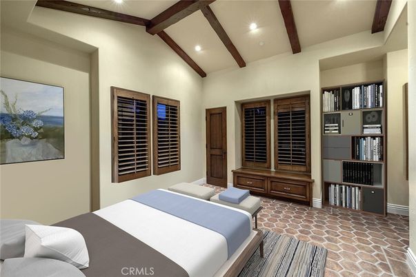 Bedroom, Interior, Recessed Lighting, Wooden Beams