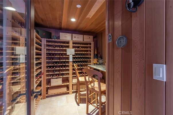 Interior, Recessed Lighting, Wine Storage, Wooden Ceilings