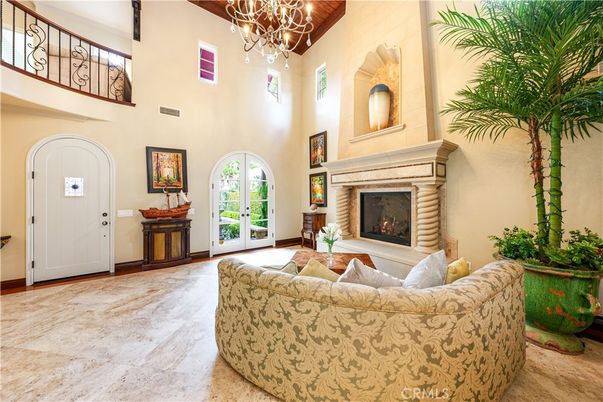 Chandelier, Fireplace, Interior, Living room