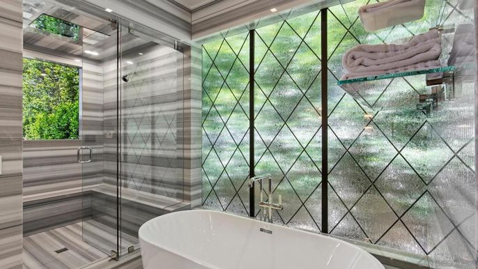 Bathroom, Free Standing Baths, Glass Shower, Interior