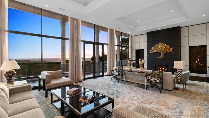 Fireplace, Interior, Living room, Recessed Lighting